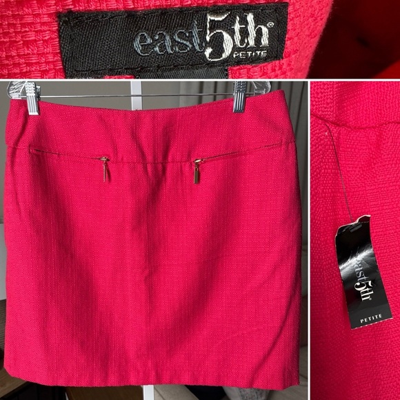 East Fifth JCP Mini Skirt Hot Pink Lined Textured Zippers NWT Size 16P - Picture 1 of 12
